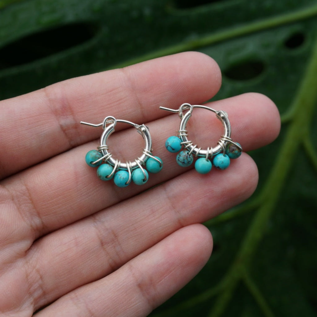 Turquoise Mini Hoops