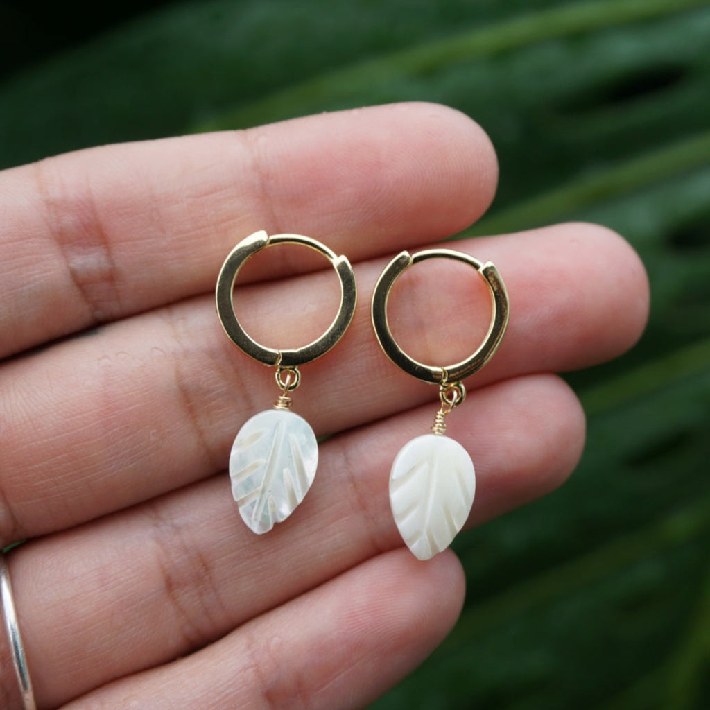 Mother of Pearl Mini Hoops