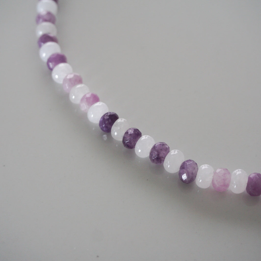 Lepidolite & White Jade Necklace