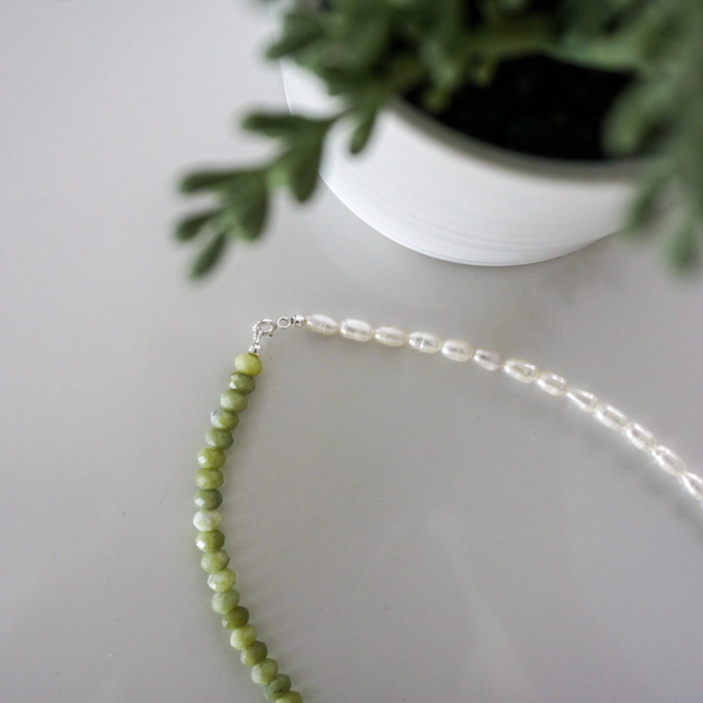 Two Toned Jade Necklace