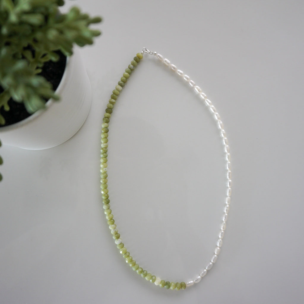Two Toned Jade Necklace