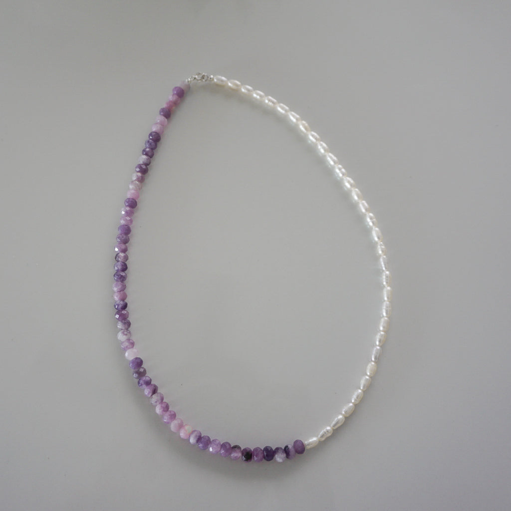 Two Toned Lepidolite Necklace