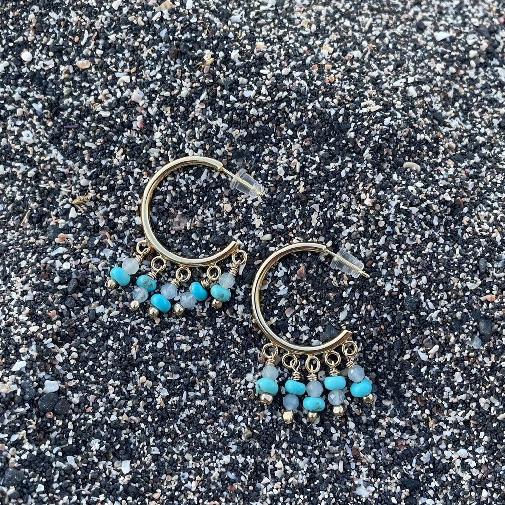 Turquoise + Aquamarine Hoops