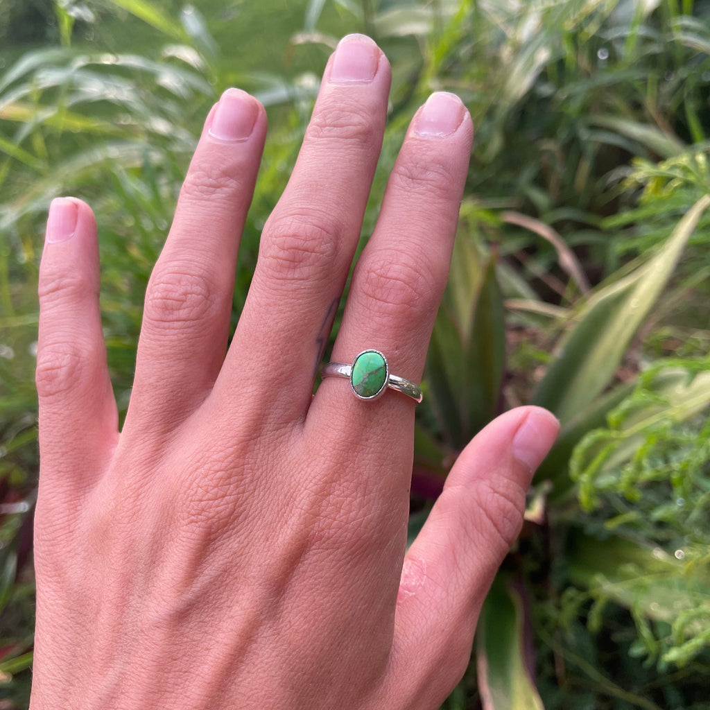 Green Mojave Turquoise Ring (Size 7¾)