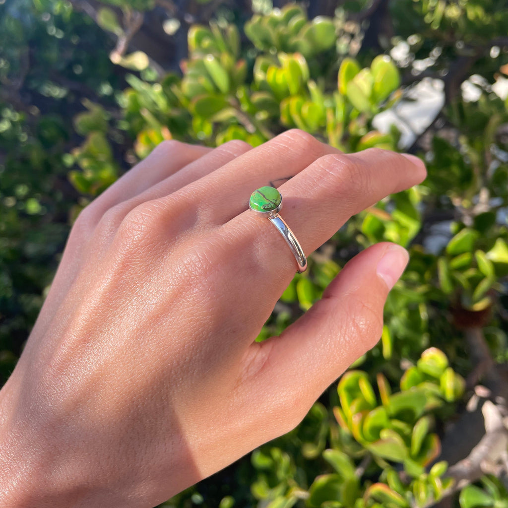 Green Mojave Turquoise Ring (Size 10)