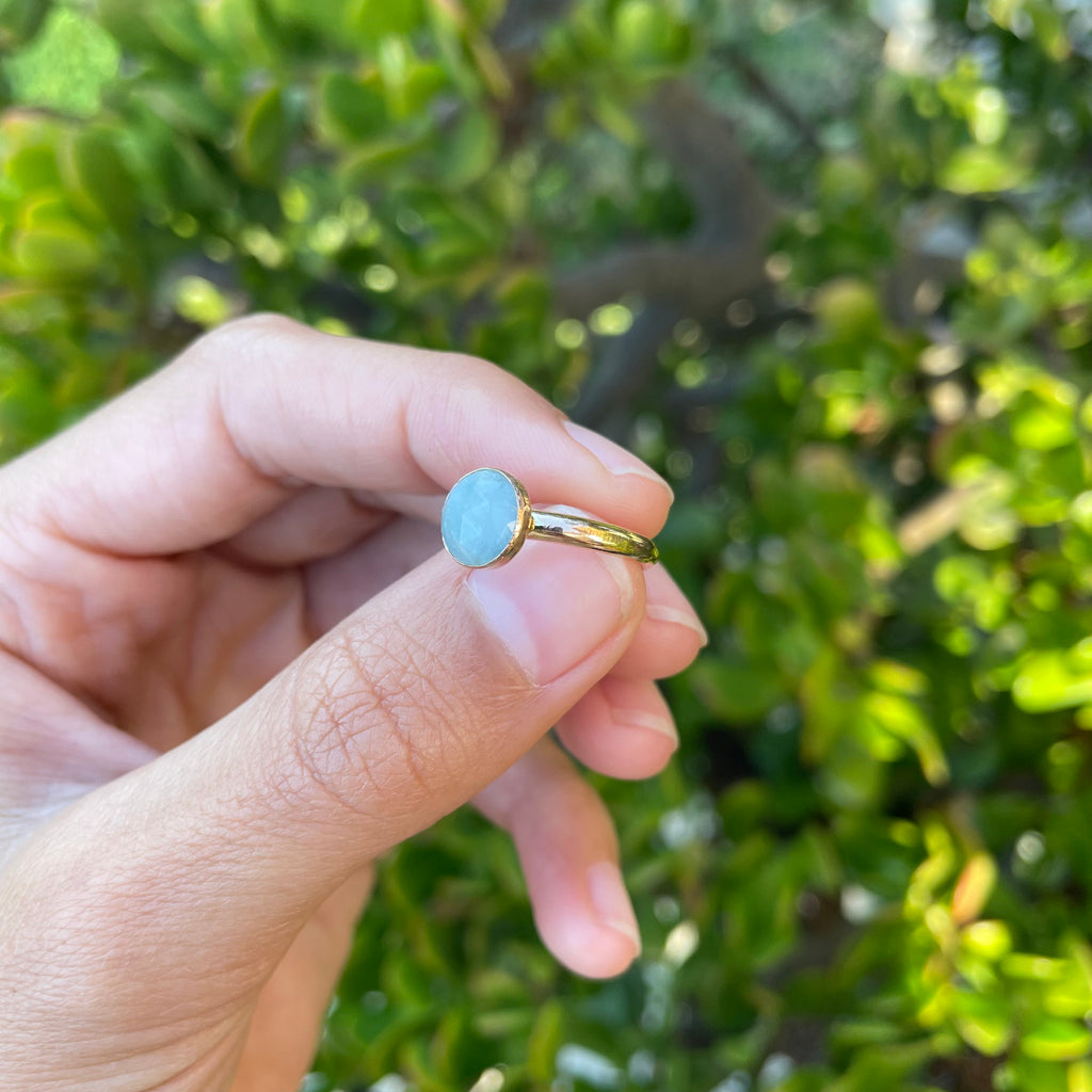 14k Gold Filled Aquamarine Ring (Size 6)