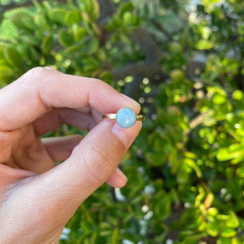 14k Gold Filled Aquamarine Ring (Size 6)