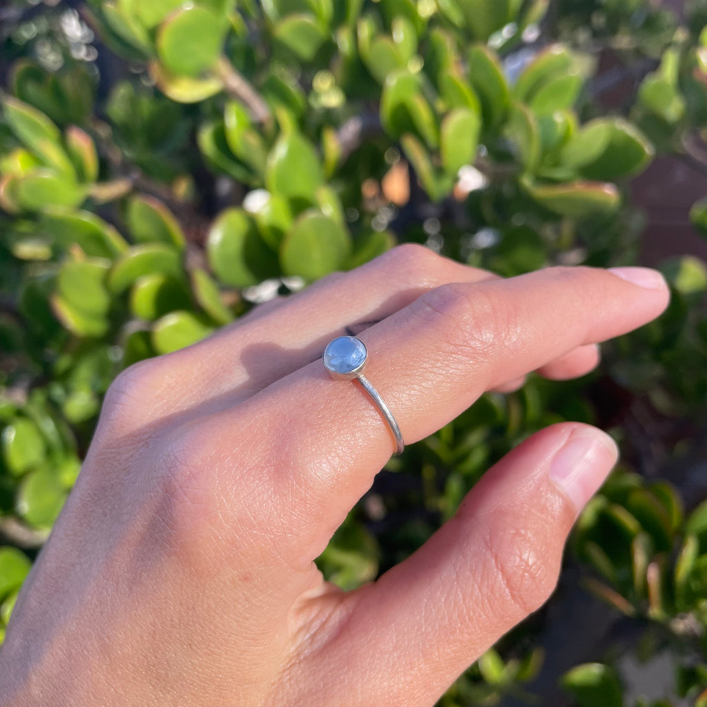 Mini Grey Moonstone Ring (Size 6.25)