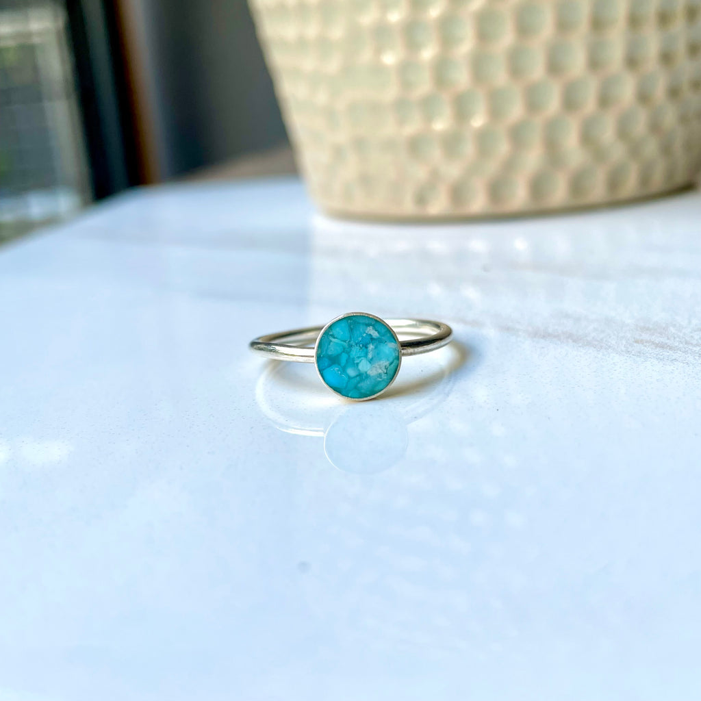 Turquoise Inlay Ring (Size 9.5)
