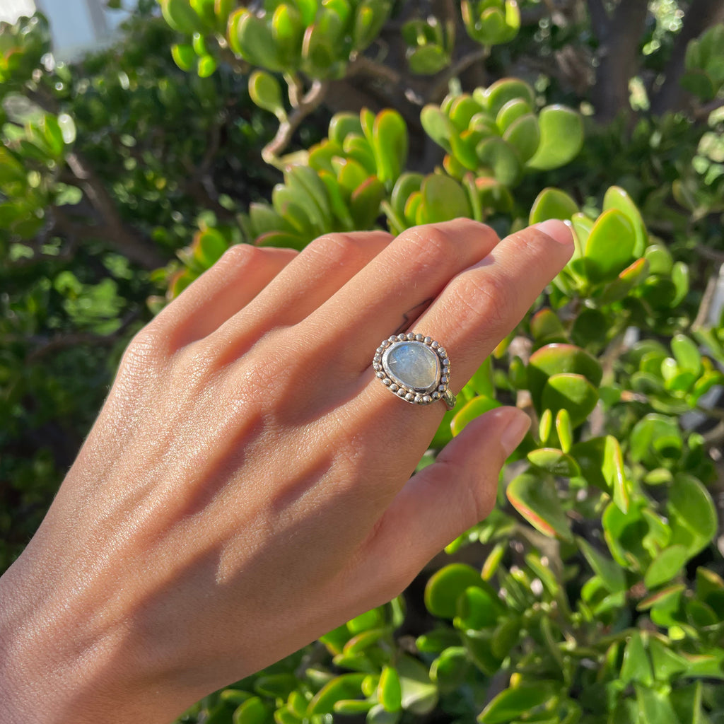 Two Toned Labradorite Ring (Size 8)