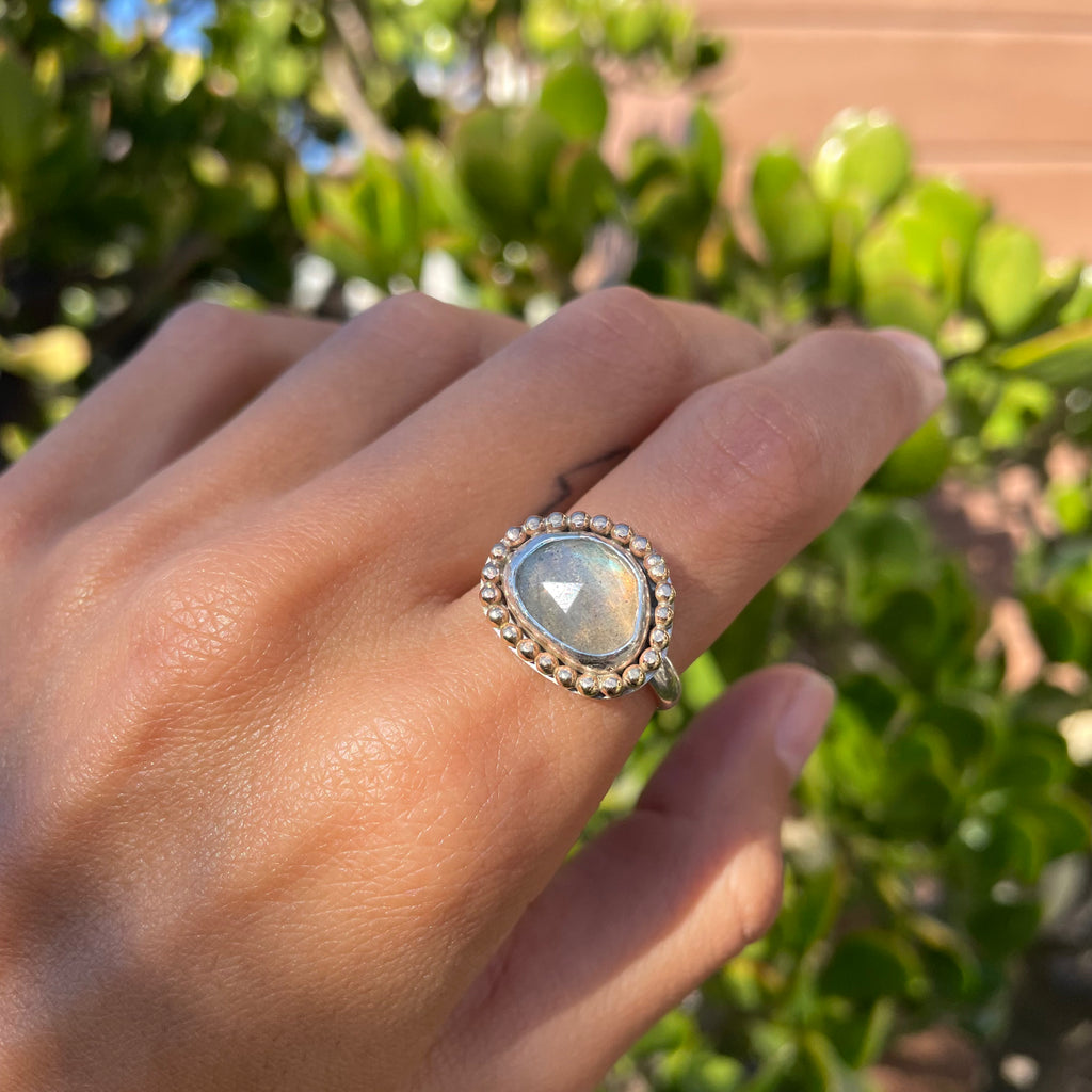 Two Toned Labradorite Ring (Size 8)